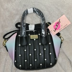 NWT black and pastel ombre satchel